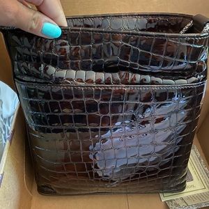 Brighton shoulder bag in gray with built in wallet